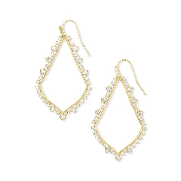 NEW | Kendra Scott Sophee Crystal Drop Earrings In Gold With Dust Bag - Picture 7 of 7